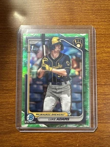 2024 Bowman - Chrome Prospects Luke Adams #BCP-50 Lunar Glow Refractor (RC) - Picture 1 of 2