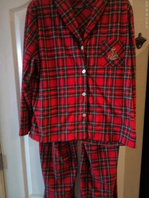 Mujer Rojo Cuadros Lauren Ralph Lauren 2 Piezas Pijama Talla Grande ¡Casi Perfecto! Foto 1 de 4