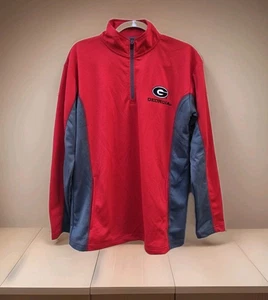 Georgia Bulldogs Knights Apparel 1/4 Zip Red Dri-Fit Pullover Mens M (38/40) - Picture 1 of 15