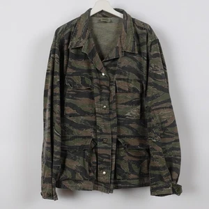 Vintage Tiger Stripe Jungle Camo Combat 80s Coat Army Field Jacket Military 2XL - Picture 1 of 16