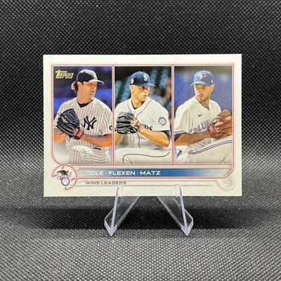 2022 Topps Series 1 # 270 Win Leaders Gerrit Cole Chris Flexen Steven Matz - Image 1 of 2