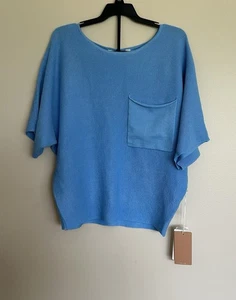 NWT Syrus Light Blue Scoop Neck Sweater Top Sz S MSRP $79 - Picture 1 of 4