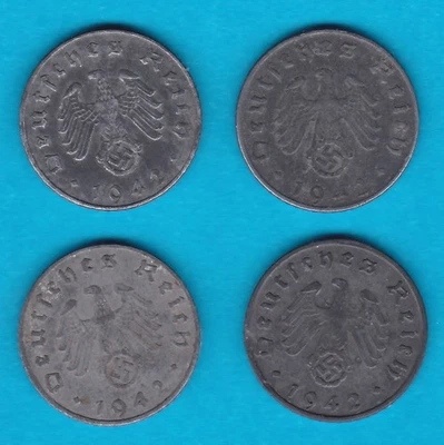 5 reichpfenning 1942 A ; D  ; F ; G    Port Groupé Naturellement - Photo 1/2