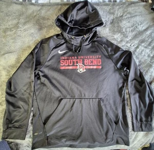 Nike Dri-FIT Indiana University South Bend Hoodie Mens XL Black Titans Baseball - Picture 1 of 11