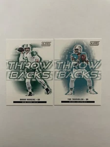2025 Score Aaron Rodgers & Tua Tagovailoa THROW BACKS Insert Cards - Picture 1 of 1
