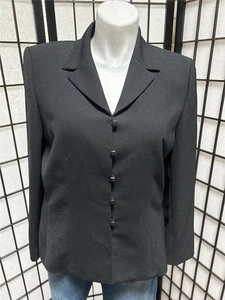 NWOT Women's Kasper 18 Black Microdot Button Blazer - Picture 1 of 10