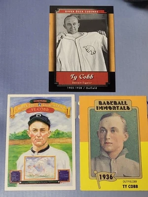 Ty Cobb - Lote de 3 cartas (1982 Diamond Kings, 1982 Baseball Immortals, Upper Deck) Foto 1 de 2