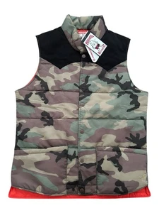 Birdwell Beach Britches Canyon Vest Puffer Jacket Woodland Camo NWT Large - Picture 1 of 12
