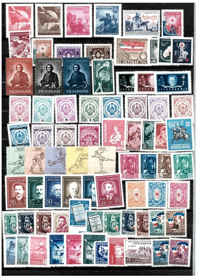 Iugoslávia 1945/60. Lote de selos MH, veja descrição - Imagem 1 de 1