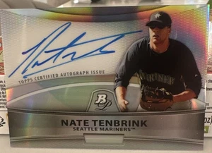 2010 Bowman Platinum Autograph Refractor Nate Tenbrink Seattle Mariners Rookie - Bild 1 von 2
