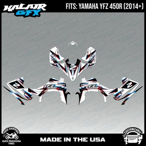 Graphics Kit for YAMAHA YFZ450 YFZ450R (2014-2023) Vision Series Red Cyan 16mil - Picture 1 of 4