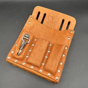 Klein Tools 5127T Leather 6-Pocket Tool Pouch with Tunnel Loop - Picture 1 of 5