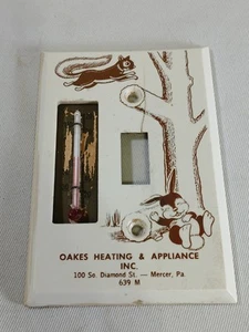 OAKES HEATING AND APPLIANCE, MERCER PA, LIGHT SWITCH COVER THERMOMETER - Picture 1 of 4