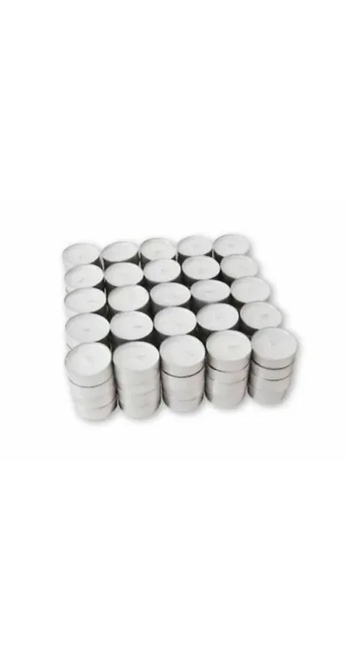 Velas Tealight - Pacote com 50 velas Tea Lights a granel - Tealights brancas - Imagem 1 de 1