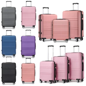 KONO 20/24/28Inch ABS Suitcase Set 4 Wheels Cabin Luggage Trolley Travel Case - Picture 1 of 60