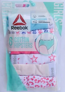 Reebok #11174 NEW Girls' 6 Pack Stretch Performance Hipster Underwear - Picture 1 of 3