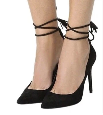 Joie Angelynn Feminino 38 (7,5-8 EUA) Preto Camurça Torla-Tie Bombas MSRP $298 - Imagem 1 de 4