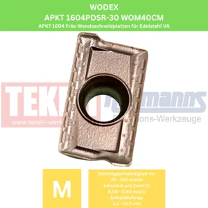 10 x WODEX APKT 1604PDSR-30 WOM40CM milling indexable inserts stainless steel VA - Picture 1 of 3