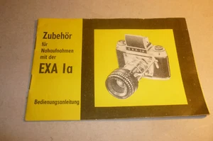 Kleines Heftchen Beschreibung Zubehör für Kamera Exa 1 a ! - Bild 1 von 1
