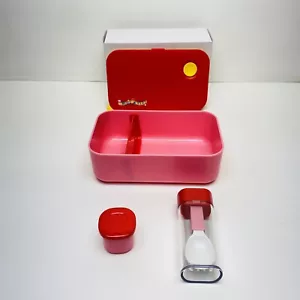 Scatola Porta Pranzo Ele Blu Bento Scatole Bambini Bambini con Cucchiaio, Forchetta e Contenitore Salsa - Foto 1 di 7