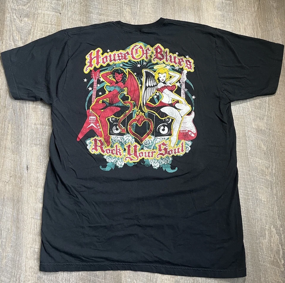 House of Blues женщин рок ваша душа ангел дьявол футболка большой женщин винтажный - Изображение 1 из 4