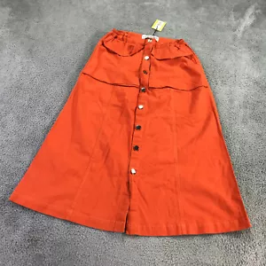 LF Markey Skirt Womens 10 Hector Skirt Button Front A Line Workwear Casual - Picture 1 of 9