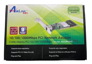 Airlink101 AG32PCIV2 Gigabit 10/100/1000Mbps PCI Network Adapter w/ Low Profile - Picture 1 of 1