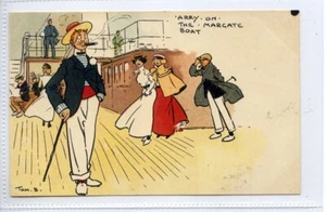 (Gd1979) Tom Browne, Margate Boat Comic Card c1910 Series 2500 - Picture 1 of 4