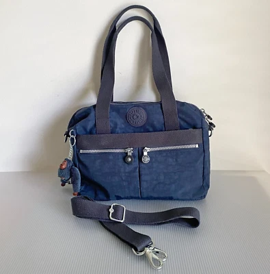 Kipling Klara Bolso de Mano Bandolera Cartera Azul Verdadero Foto 1 de 4