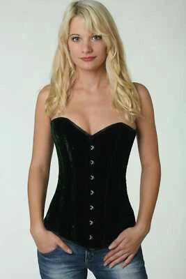 Korsett Corsage Grün Samt extra lang normal kurz vy63 - Bild 1 von 2