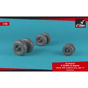 Armory Models AR AW48334 Scale 1:48 V22/MV22 Osprey wheels w/ weighted tires "a" - Picture 1 of 24