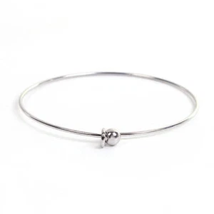Stainless Steel Expandable Bangle Bracelet With Removable Ball End - N432 - Picture 1 of 2