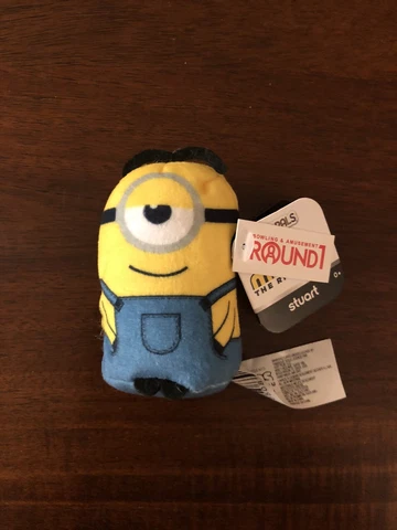 STUART, MINIONS THE RISE OF GRU, PODPALS, Mini Stuffy 3 Inch, ROUND 1, NEW Cover