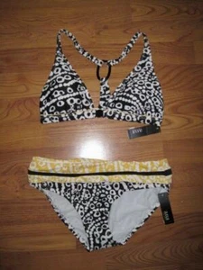 DAMEN ANA 2-TEILIGER BADEANZUG ~ BIKINI ~ GR. 6 ~ WEISS/SCHWARZ KREISMUSTER ~ NEU MIT ETIKETT - Bild 1 von 7
