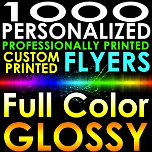 1000 8.5x5.5 PERSONALIZED FLYERS Full Color Gloss 1/2 Page 80LB CUSTOM MAILER - Picture 1 of 1