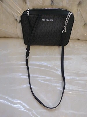 MICHAEL KORS Jet Set East West Signature Cartera Bolso de Hombro Bandolera Negro Foto 1 de 4