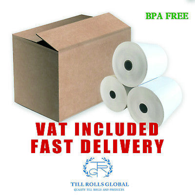 80 X 80mm Thermal Till Rolls Extra Paper 20,40,60,80,90,120 Or 180 Rolls • 148£