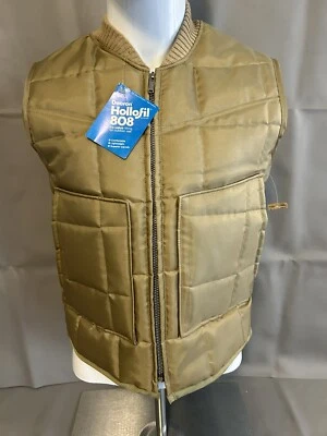 Vintage Dacron Hollofil 808 Tan Insulated Vest Size Small NOS NWT USA Made - Image 1 of 4