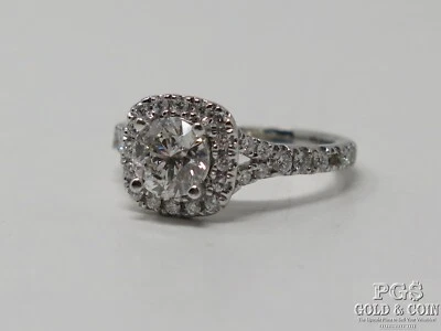 14k White Gold .97ct H, SI2 GSI Diamond Engagement Ring Size 5 3.3g 27070 - Image 1 of 4