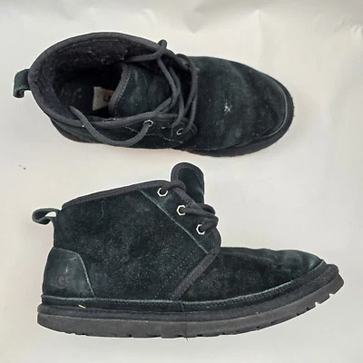 UGG Neumel 靴子女式 9 码黑色短靴冬季皮革休闲 — 第 1/4 张图片