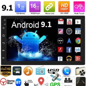 2Din 7" Android 9.1 Touch Quad Core Car Stereo MP5 Player GPS Navi WiFi FM Radio