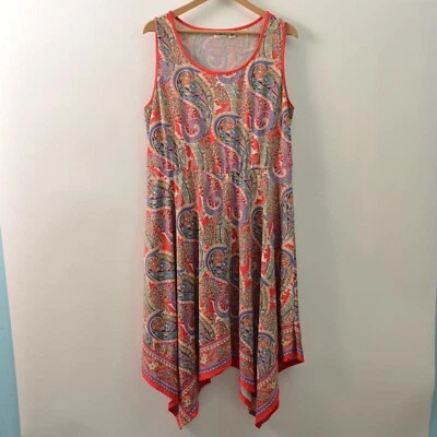 Cato Dress Womens 18/20W 2X Sleeveless Red Paisley Midi - Image 1 of 4