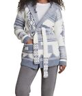 NWT Women’s (L) Barefoot Dreams CC Patchwork Belted Cardigan (Dusk/Cream)