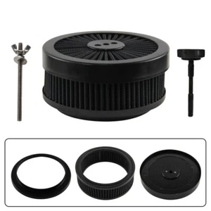 Washable Round 6''X2'' Air Filter Cleaner Kit For 4 Barrel Carburetor V8 Chevy - Picture 1 of 9