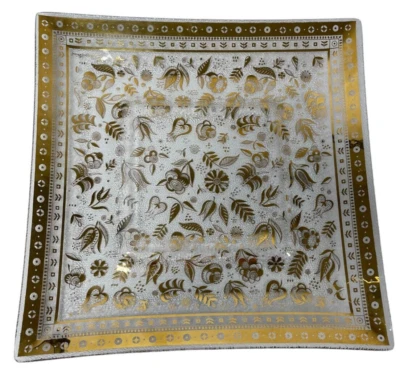 1960s Georges Briard Bent Glass Tray Persian Garden Pattern - Image 1 of 4