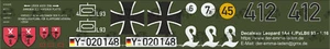 Decal Bogen für Tamiya Leopard 1A4 1:16 PzLBtl 93 aus Munster - Bild 1 von 2