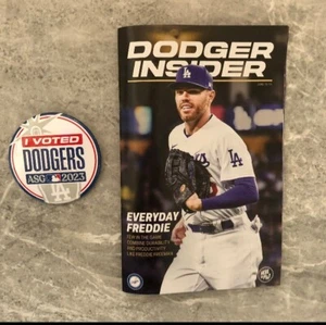 2023 Los Angeles Dodgers Insider Magazine Freddie Freeman & ASG I Voted Pin New - Picture 1 of 1