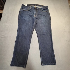 Abercrombie And Fitch Jeans Mens 37x27 Blue Classic Straight Distressed Denim - Picture 1 of 9