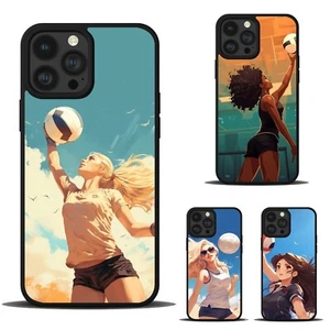 Girl playing volleyball Shockproof Case For iPhone SE4 16e 14 15 16 Plus Pro Max - Picture 1 of 25