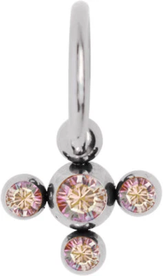 Titan Piercing Intimo Bcr Verticale Anello 1,6mm,4/6mm Sfera Croce E 3 - Immagine 1 di 2